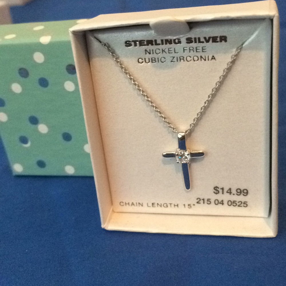 Silver And Cubic Zirconia Cross
